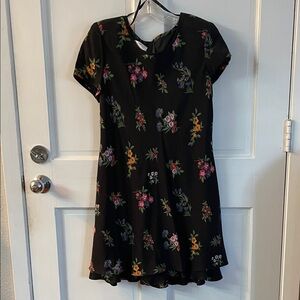 Maggy London Black Dress with Vibrant Floral Pattern